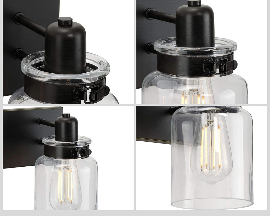 Progress Lighting P300046-020 Calhoun Collection Clear Glass Farmhouse Bath Vanity Light, 2-Light, Antique Bronze