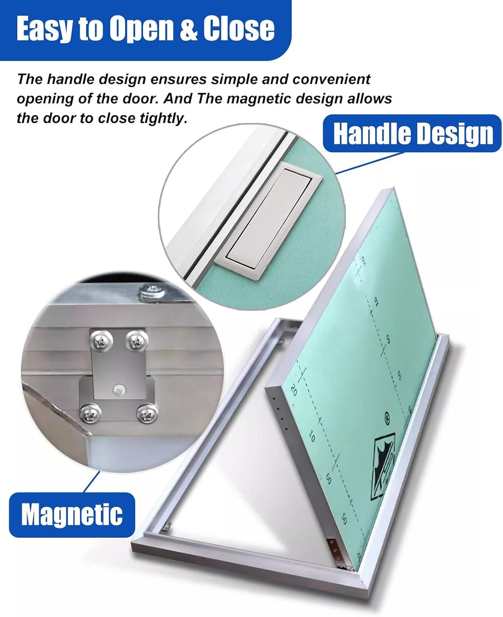 Hidden Paintable Drywall Access Panel, Electrical Wiring Duct Plasterboard Access Door with Handle, Flush Mount Inspection Service Door(12x16in)