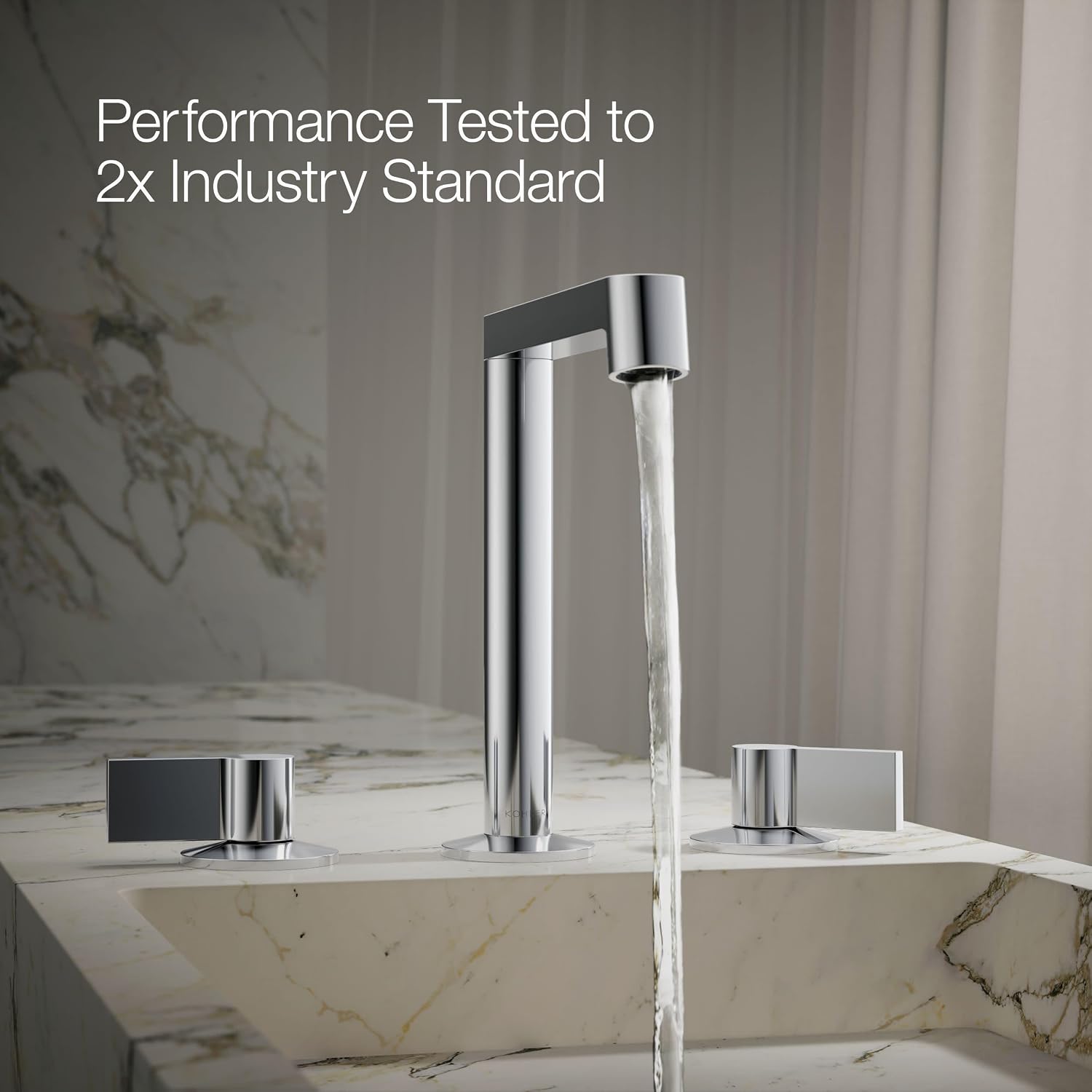 Kohler K-77974-4-CP Bathroom Sink Handles w/Lever Design Polished Chrome