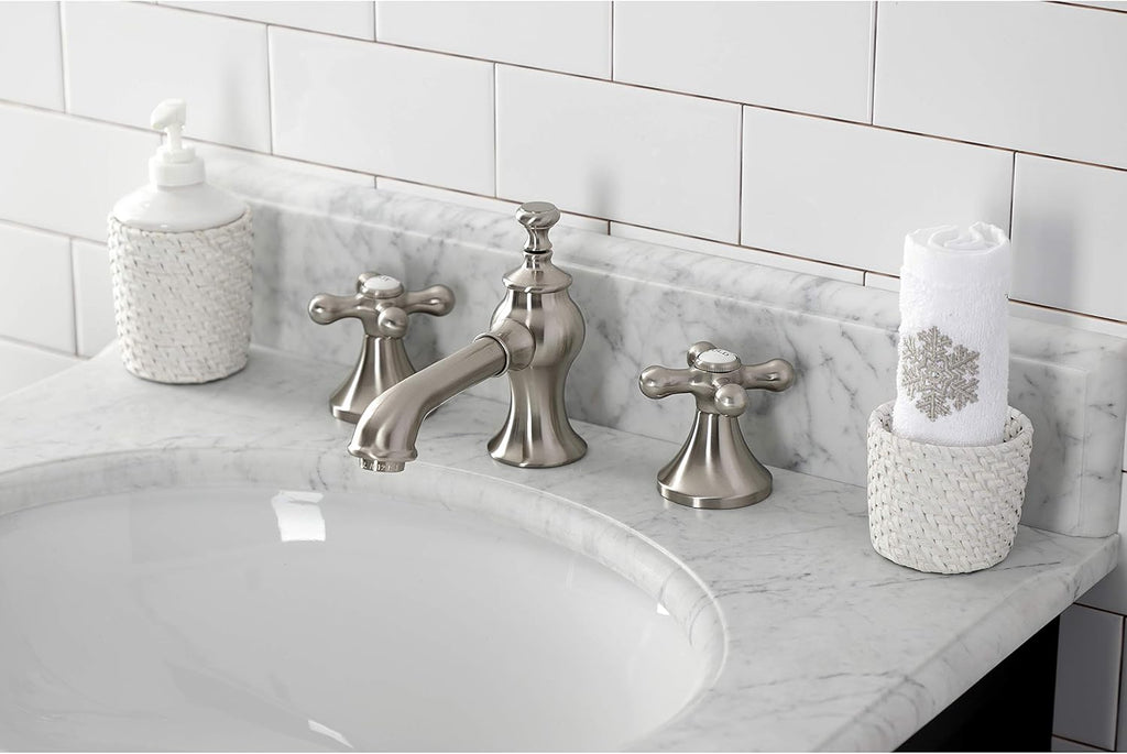 Kingston Brass KC7068AX Vintage 8 in. Widespread Bathroom Faucet, Brushed Nickel