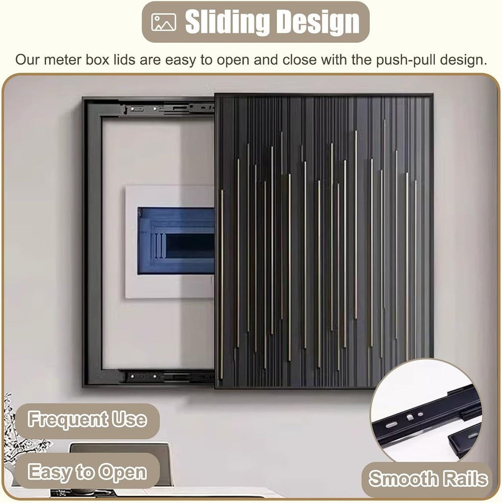 Vertical Electrical Panel Cover Sliding, Decorative Painting for Electricity Meter Box Cover/Fuse Box Cover, Replacement Alarm Electric Panel Cover(Style/C,35x45cm(13 3/4x17 3/4'))