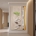 JHDXL Breaker Box Cover, Decorative Fuse Box Cover Cabinet, Poster Decorative Mural, Gold Frame Design, Various Styles Available(Gold3,70 * 140cm/27.6 * 55.1in)