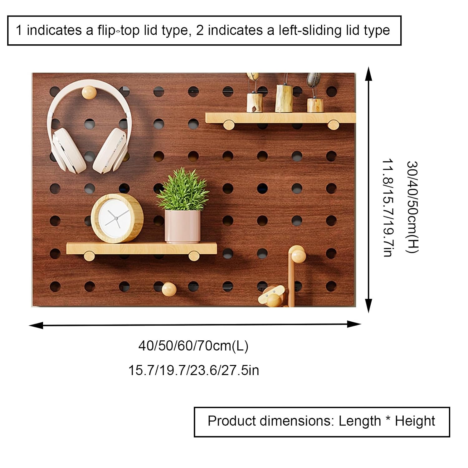 Decorative Fuse Box Covers, Wall Mounted Electrical Panel Cover, Pegboard Combination Organizer Storage, Adapts to Different Interior Styles(Wood 2,60 * 50cm/23.6 * 19.7in)