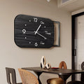 Electrical Panel Cover Retro Electrical Panel Cover with Analog Clock, Sliding Fuse Box Cover with Aluminum Alloy Frame, Electric Meter Box Cover Artwork Decorative Wall(Black,WXH-61x44CM-24X17.3')