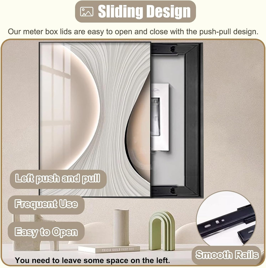 Vertical Breaker Box Decorative Cover for Circuit Box, PVC Electrical Panel Cover Plates for Decorate Fuse Box Cover, Kitchen Electricity Meter Cover(Deep Coffee,50x60cm(19 3/4x23 5/8in))