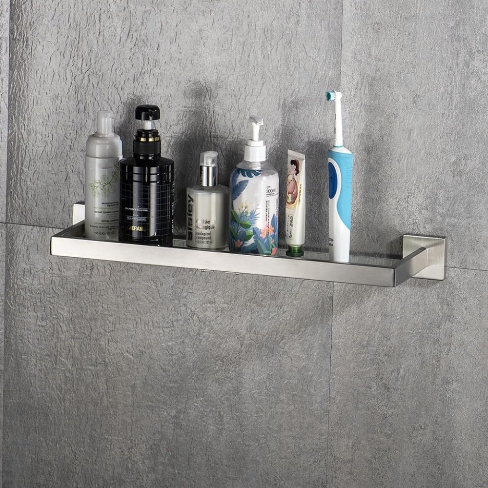 Stainless Steel Bathroom Accessories Brushed Nickel Towel Rack Toilet Paper Holder Towel Bar Hook Toilet Hardware,Glass Shelf 50cm,