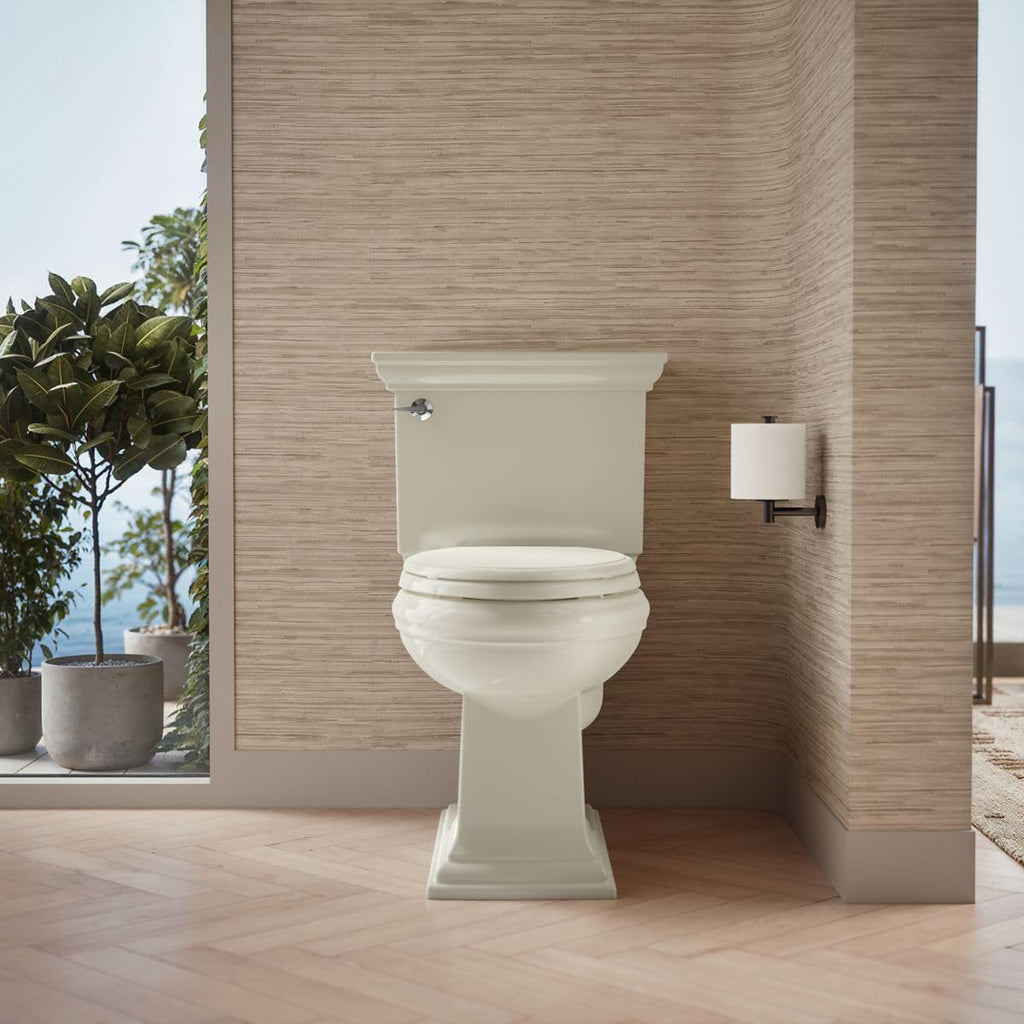 Kohler 3817-96 Memoirs® Stately Two-piece elongated toilet, 1.28 gpf, Biscuit