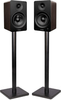 Fluance Ai61 Powered 2-Way 2.0 Stereo Bookshelf Speakers with Speaker Stands 6.5' Drivers 120W Amplifier for Turntable Bluetooth 5 Wireless Music Streaming - RCA Optical USB & Sub Out (Natural Walnut)