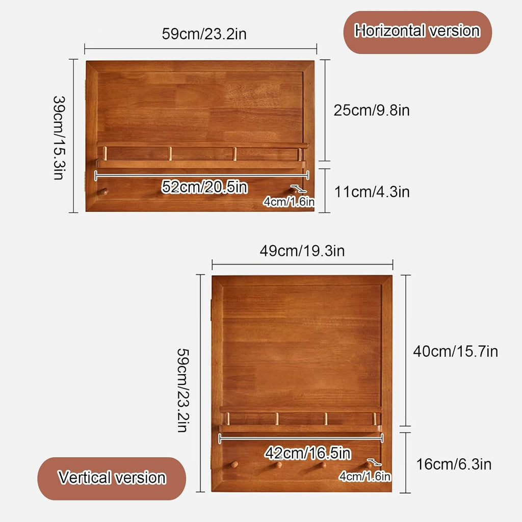 Wooden Breaker Box Cover Decorative with Hook, Circuit Electrical Panel Protective Lid, Hide Electric Meter Box Cover for Office Kitchens Cafes(Brown,49 * 59cm/19.3 * 23.2in)
