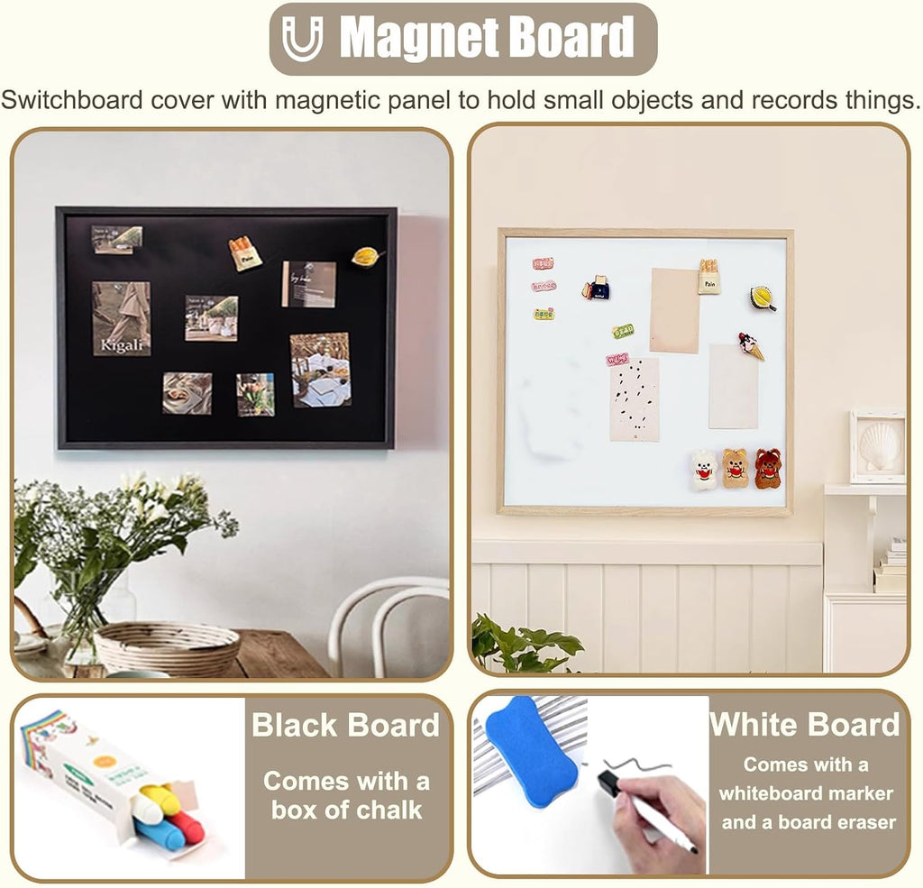Decorative Electrical Panel Cover with Magnetic Surface, Wall Mounted Junction Box Panel for Main Breaker Box Cover, Blank Consumer Unit Cover(Style/A,50x40cm(19 3/4x15 3/4'))