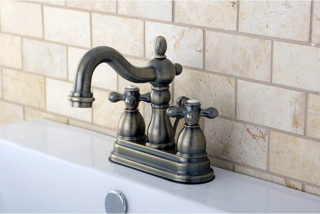 Kingston Brass KB1603AX 4 in. Centerset Bathroom Faucet, Antique Brass,4-Inch Center