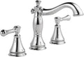 Delta Cassidy Chrome Bathroom Faucet 3 Hole, 8 Inch Widespread Bathroom Sink Faucet for Vanity, Metal Push-Pop Drain Assembly, Chrome 3597LF-MPU