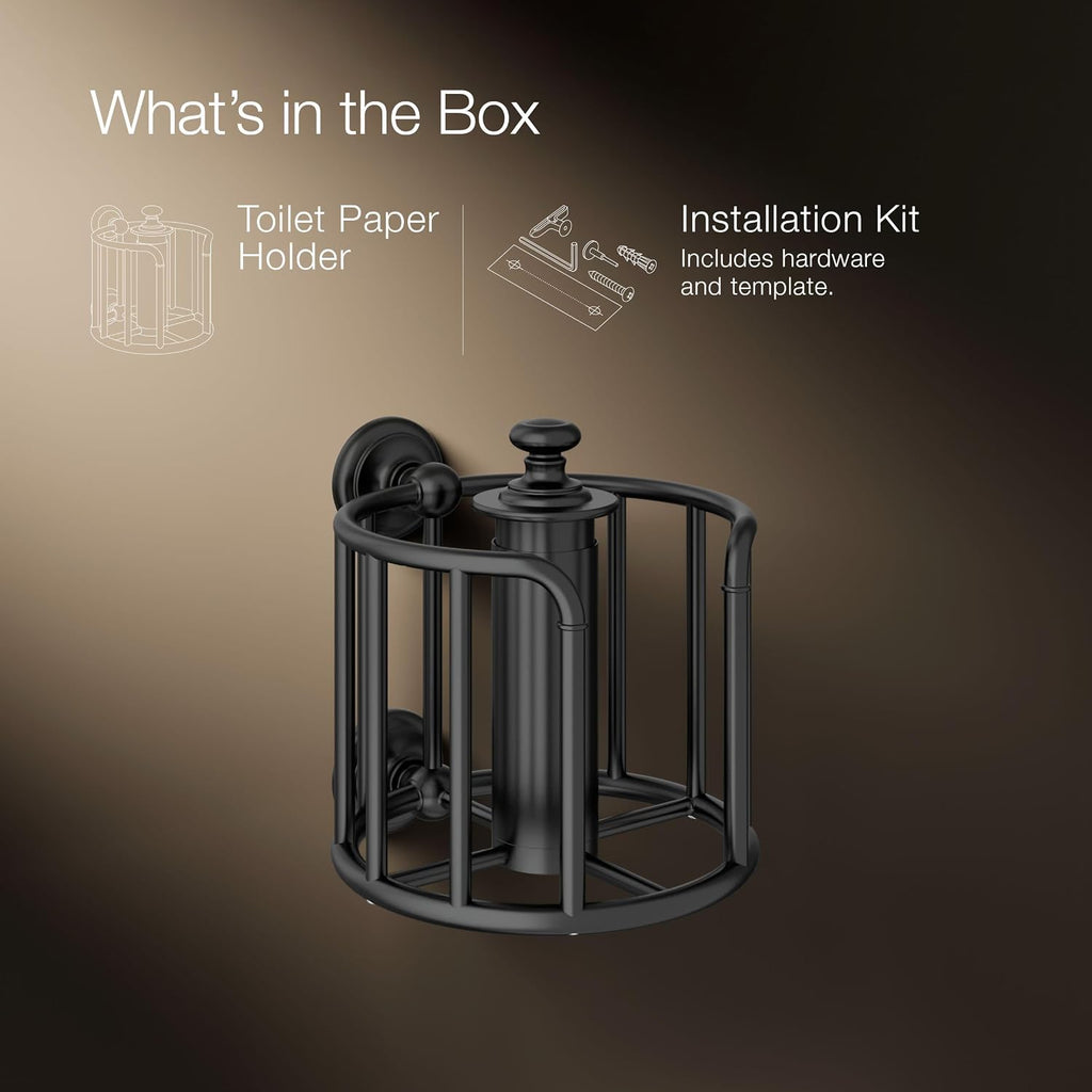 Kohler 72576-BL K-72576-BL Artifacts Tissue Carriage, Matte Black