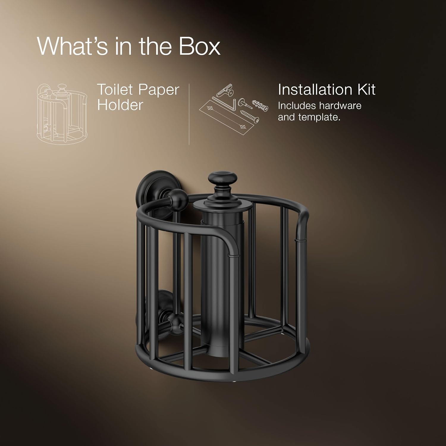 Kohler 72576-BL K-72576-BL Artifacts Tissue Carriage, Matte Black