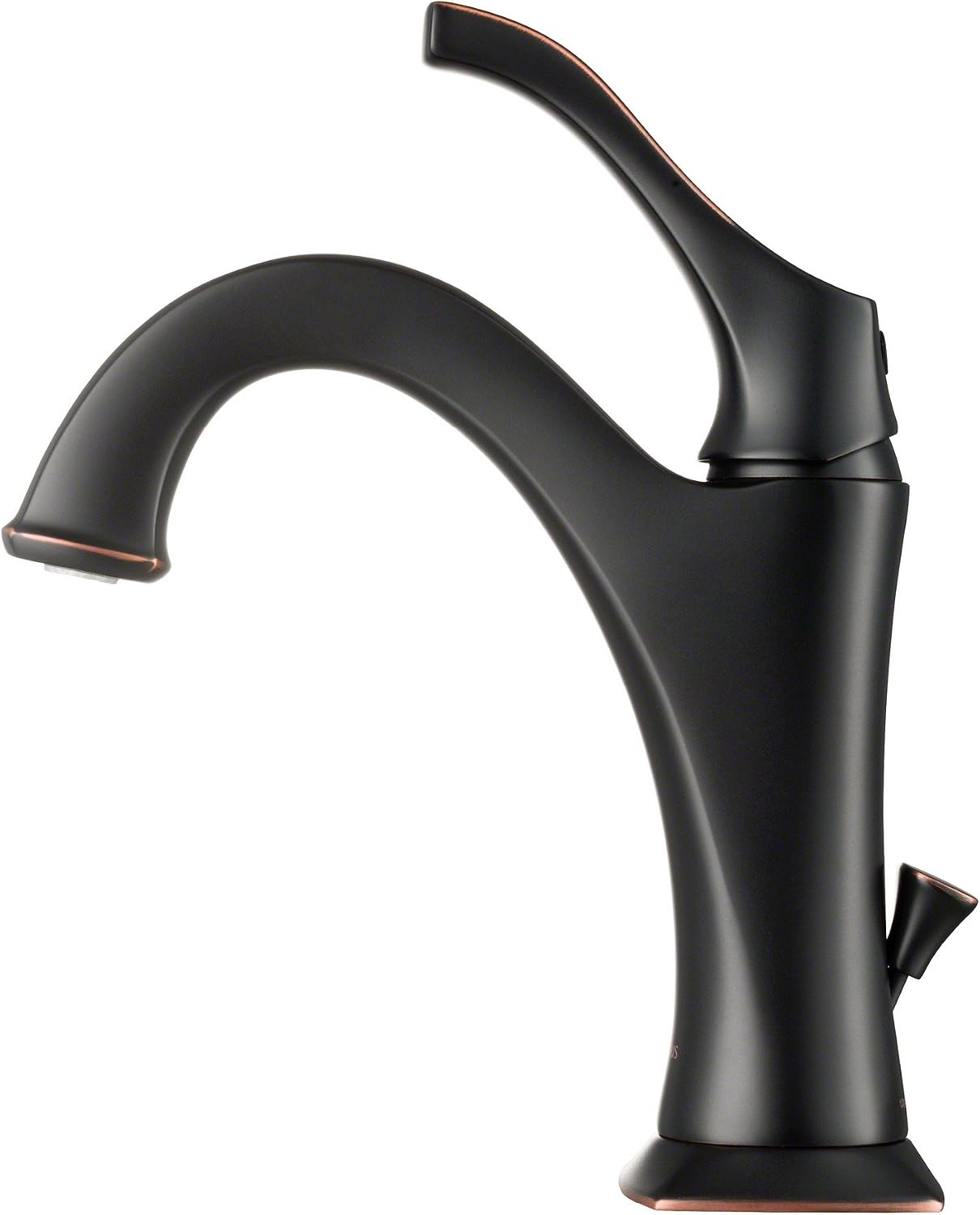KRAUS KBF-1201ORB Arlo Single Handle Basin Bathroom Faucet with Lift Rod Drain and Deck Plate, Oil Rubbed Bronze