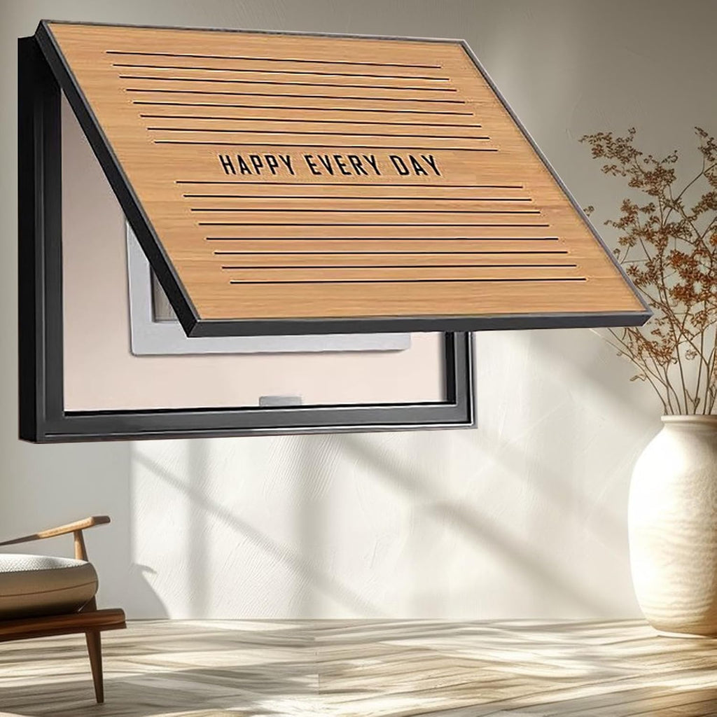 Wood Electrical Panel Cover with Plastic Frame, Decorative Wall Circuit Breaker Box Cover Hollow, Inside Horizontal Meter Box Cover Panel Living Room(Deep Coffee,70x50cm(27 1/2x19 3/4in))