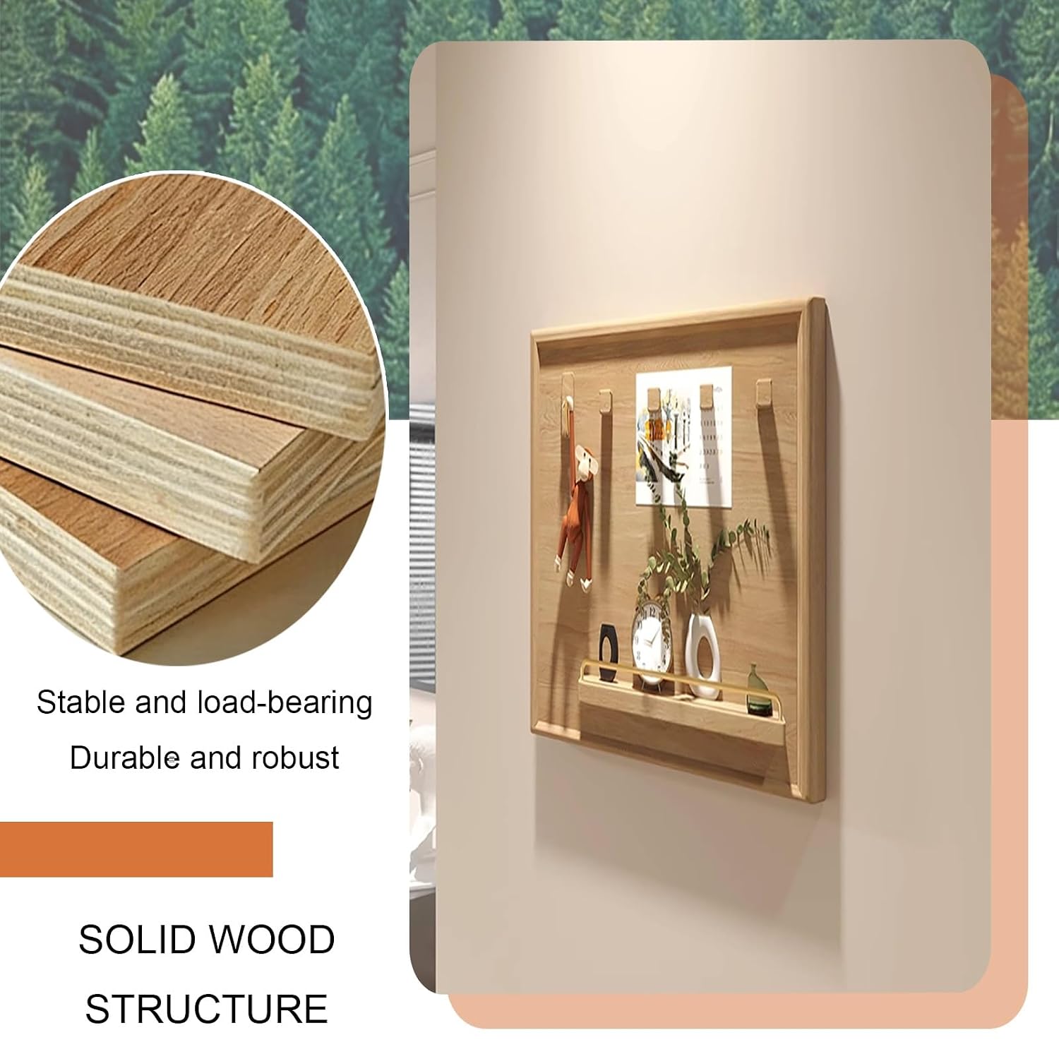 Wooden Electric Meter Box Cover with Push-Pull Design, Decorative Indoor Electrical Panel Cover, with Magnetic Column for Home, Office, Apartment(Brown 2,60 * 40cm/23.6 * 15.7in)