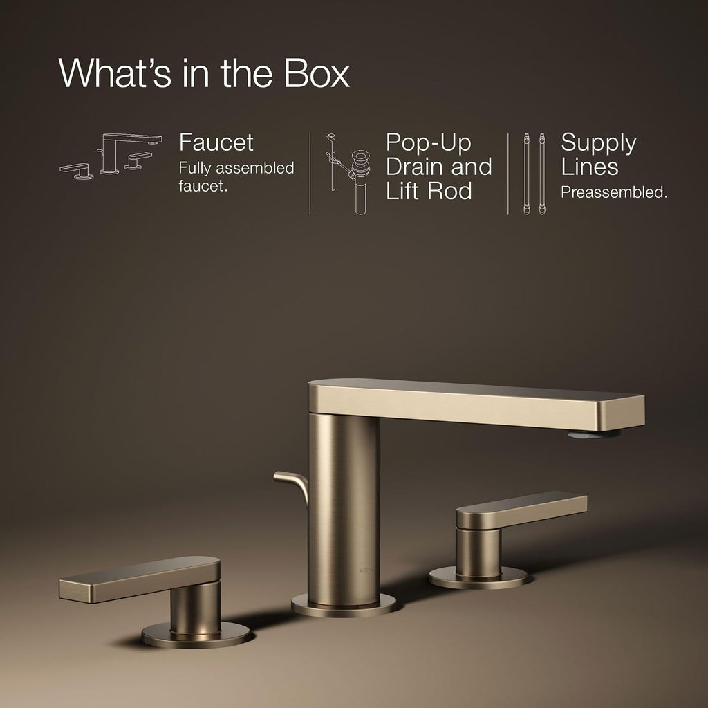 Kohler 73060-4-BV Composed® Widespread Bathroom Sink Faucet with Lever Handles, 1.2 gpm, Vibrant Brushed Bronze