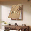 Decorative Fuse Box Cover, Wall Mounted Electrical Panel Cover, Hide Paintings Wall Art with Frame, Oriental Elegance Style, Easy Installation(Brown 18,60 * 80cm/23.6 * 31.5in)