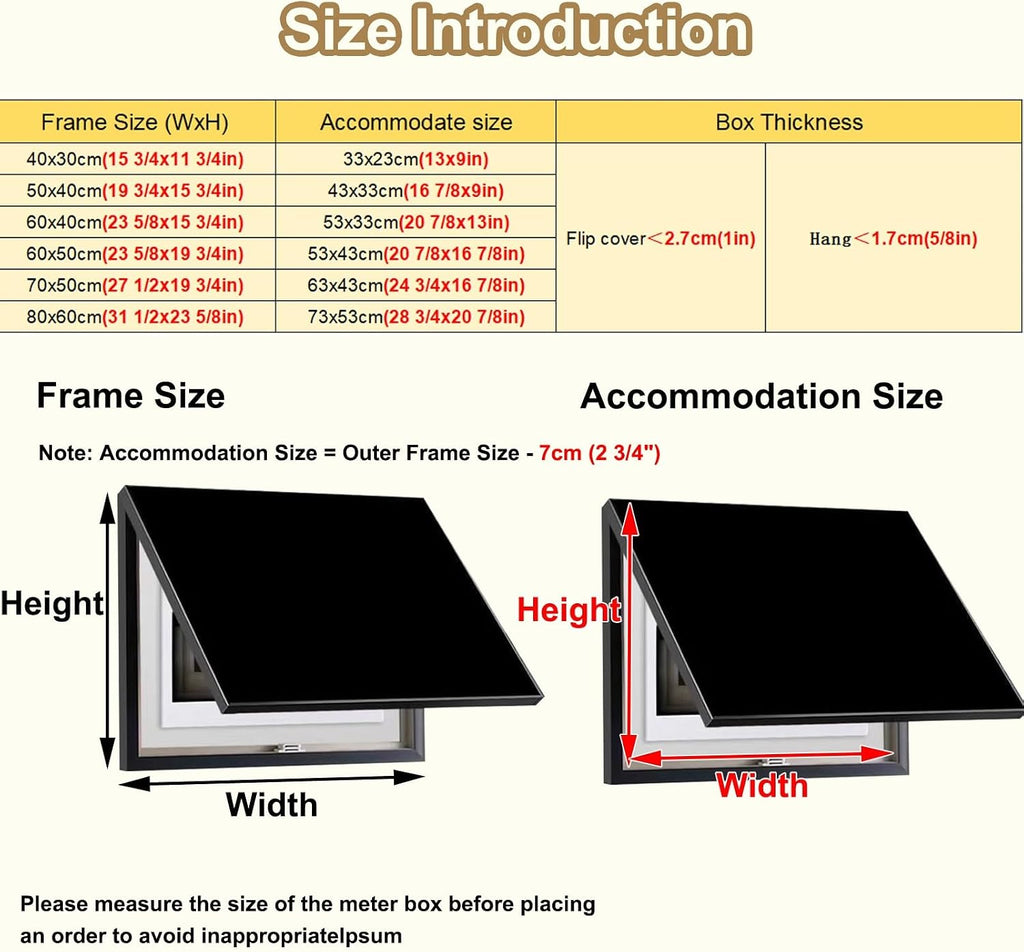 Solid Colored Electrical Panel Cover for Hide Wall, Home Fuse Box Circuit Breaker Cover for Alarm Electric Panel, Wall Mounted Junction Box Indoor(Hang/d,80x60cm (31.5x24in))