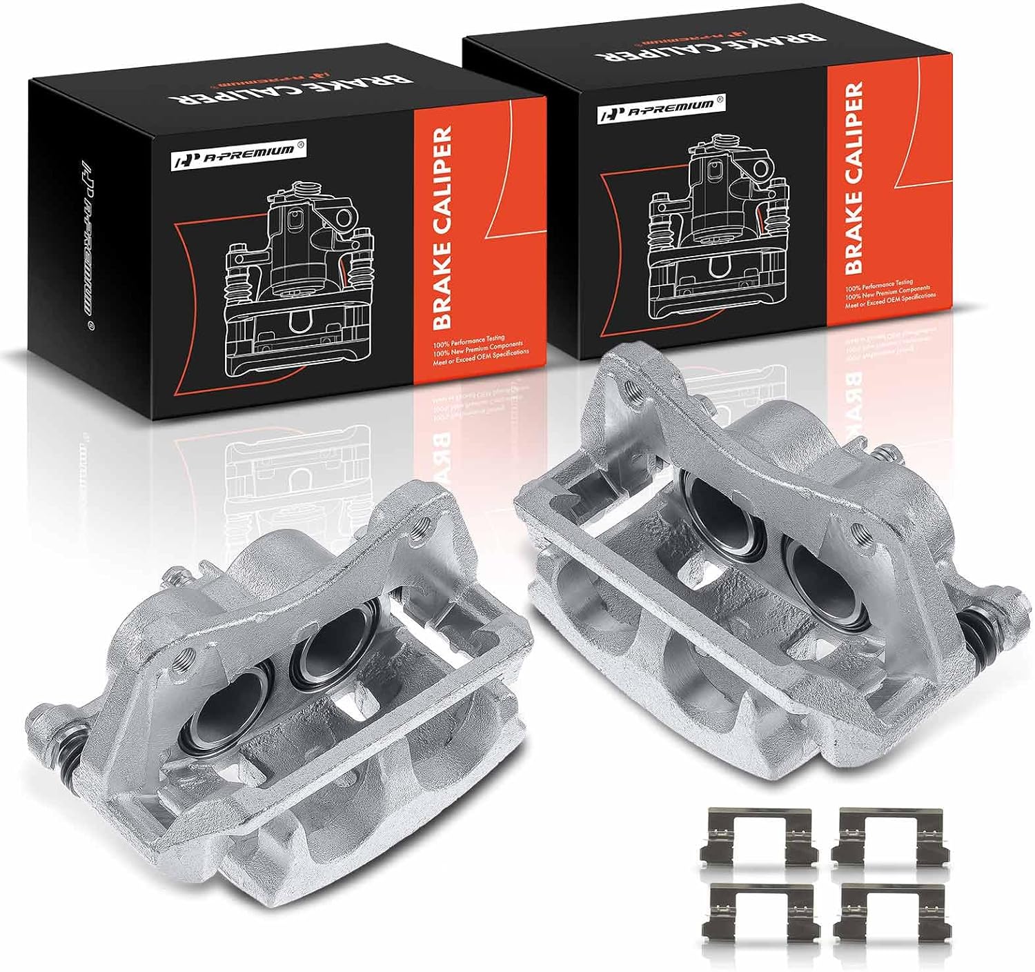 A-Premium Disc Brake Caliper Assembly with Bracket Compatible with Select Acura Models - MDX 2007-2013, ZDX 2010-2013 - Front Driver and Passenger Side, 2-PC Set