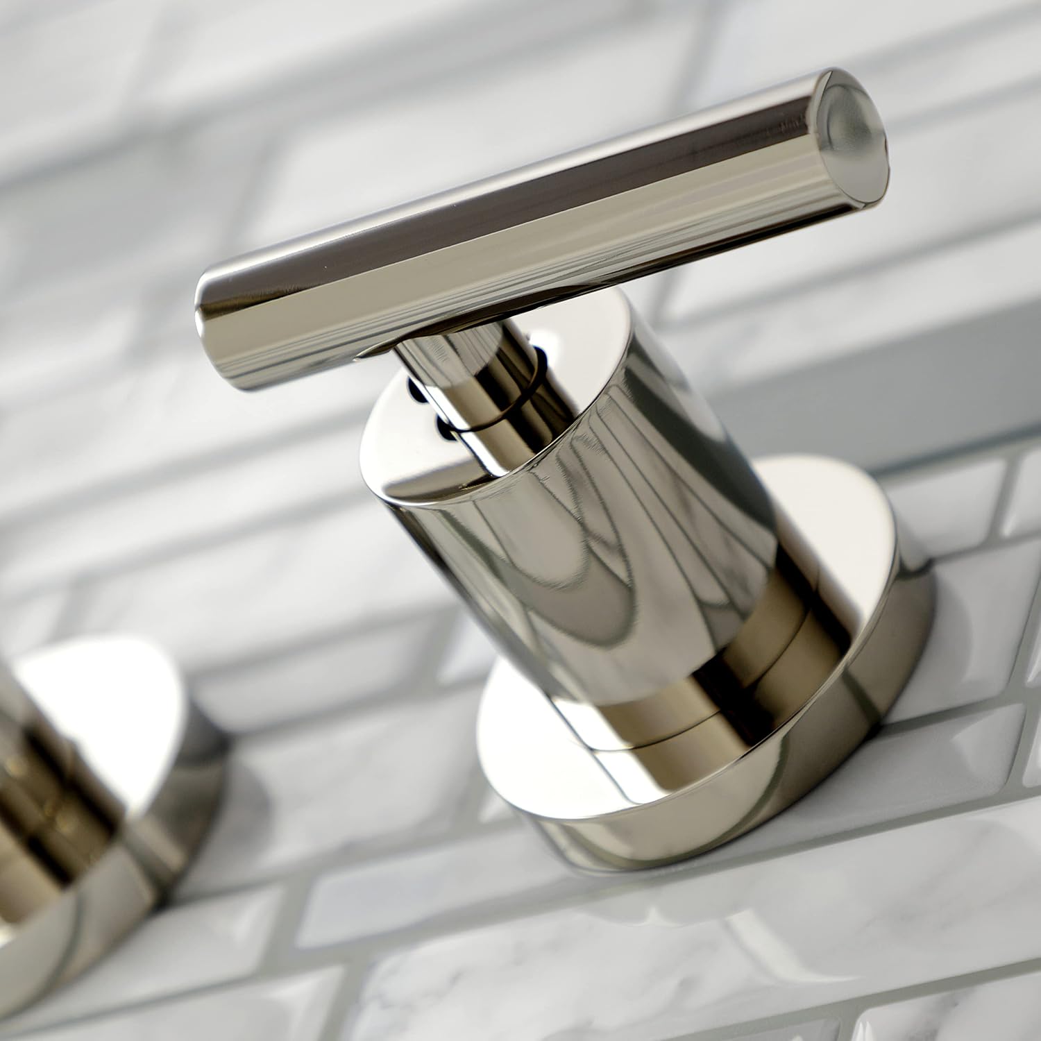 Kingston Brass KS8126CML Manhattan 2-Handle 8 in. Wall Mount Bathroom Faucet, Polished Nickel