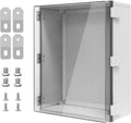 Electrical Box IP65 Waterproof ABS Plastic Enclosure Outdoor and Indoor Project Box Hinged Clear Cover with Mounting Plate Wall Brackets, Outer Dimension 19.7'x 15.7' x 7.9'