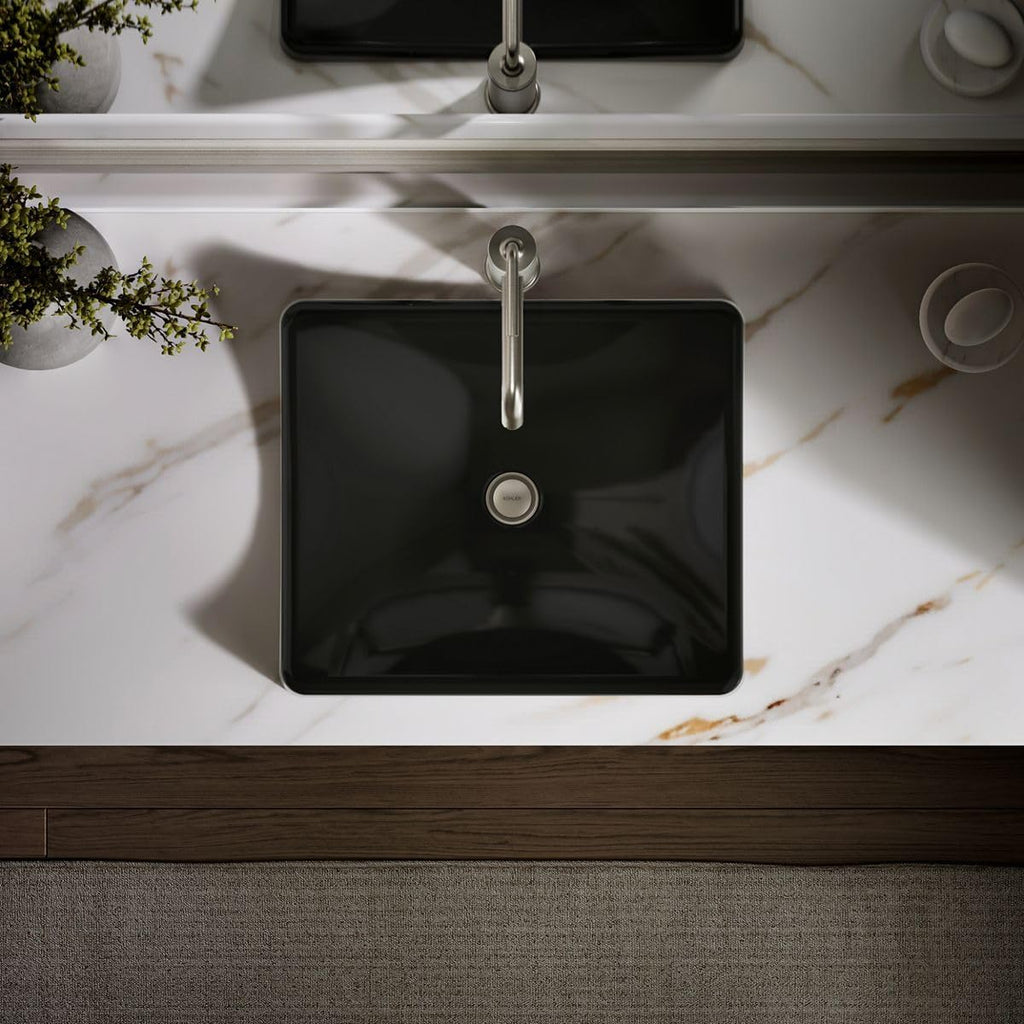 Kohler K-2833-7 DemiLav Above-Counter Single Bowl Bathroom Sink Black Black