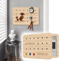Electrical Panel Cover Indoor Circuit Breaker Box Cover Decorative, 22×15 in Flip-up Electrical Panel Cover Wooden, Pegboard Design Fuse Box Protective Lid(Natural)