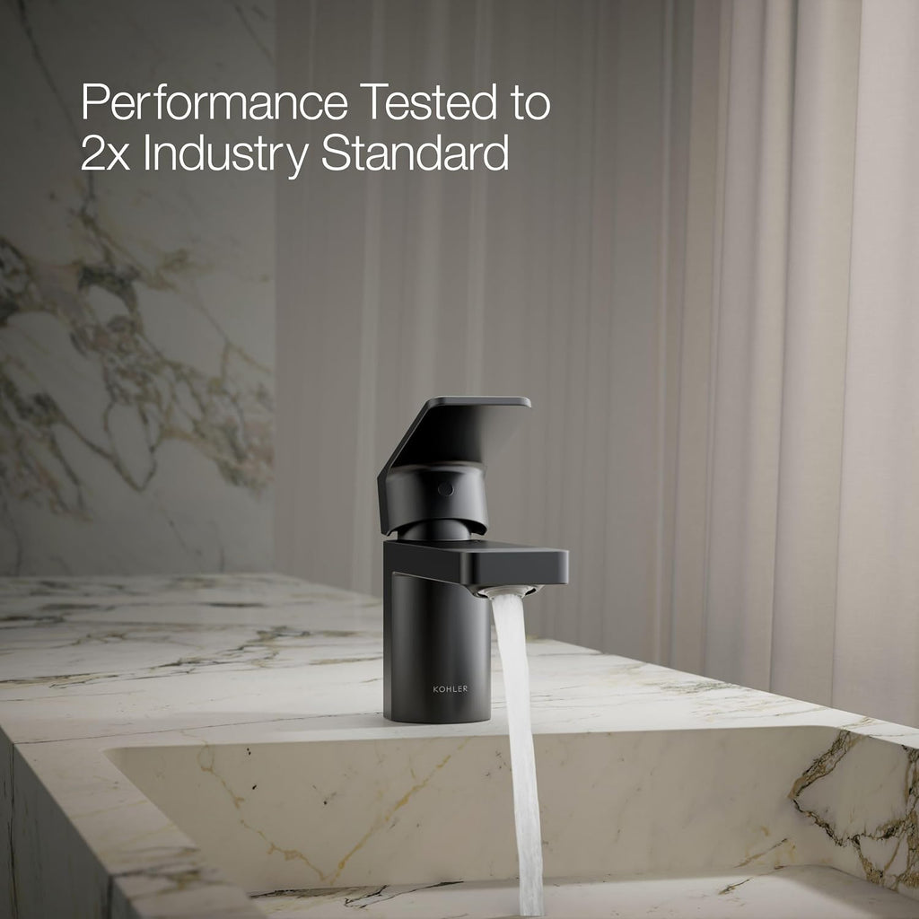 Kohler 24804-4-BL Parallel® Low Single-Handle Bathroom Sink Faucet, 1.2 gpm, Matte Black