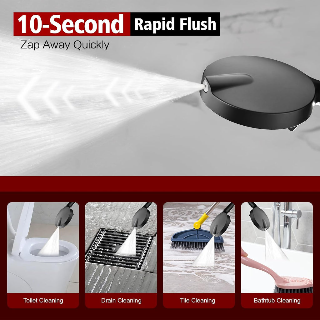 SUMERAIN Matte Black Shower System with Tub Spout, Modern Tub Shower Faucet with 6-Spray Filtered Handheld Shower Head