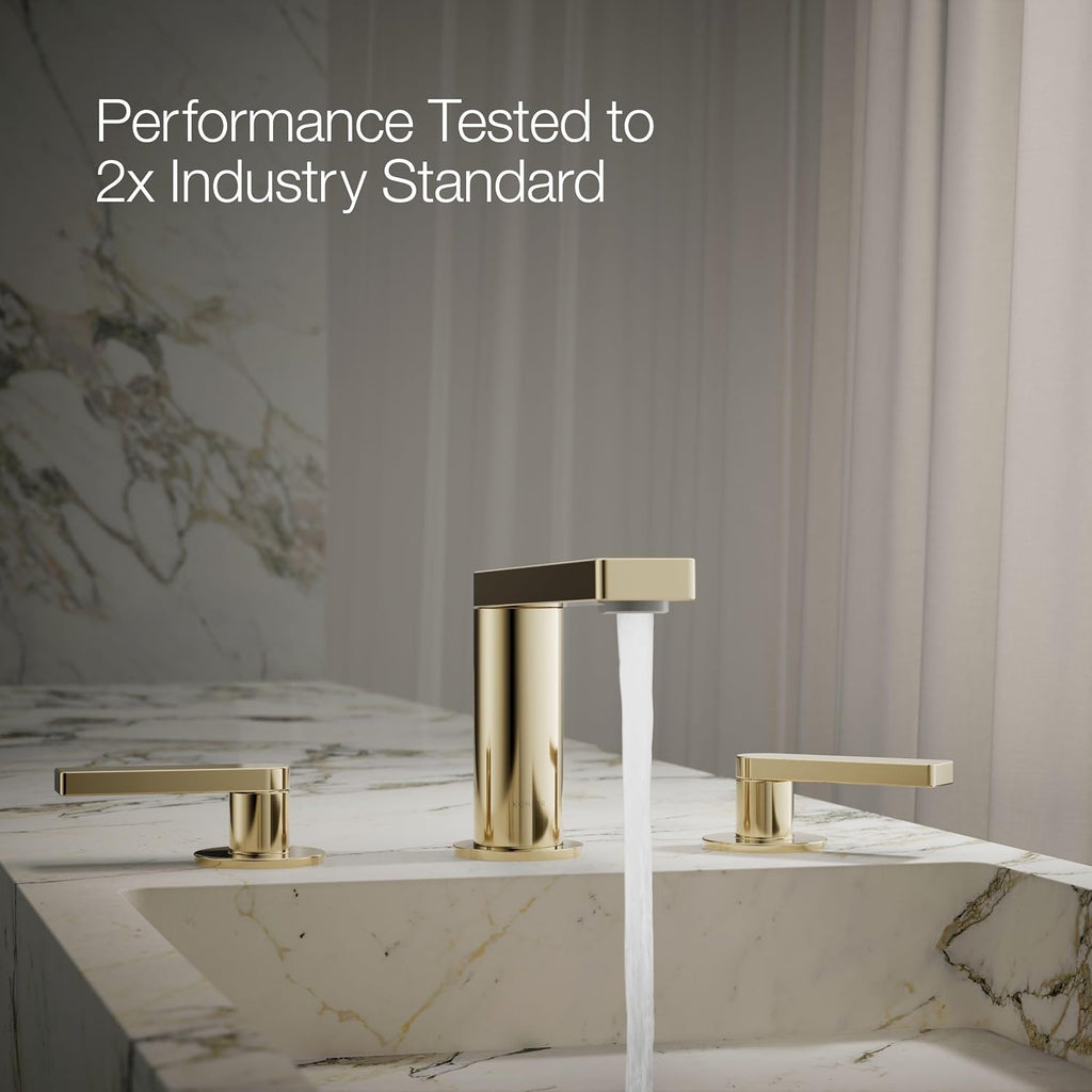 Kohler 73060-4-AF Composed® Widespread Bathroom Sink Faucet with Lever Handles, 1.2 gpm, Vibrant French Gold