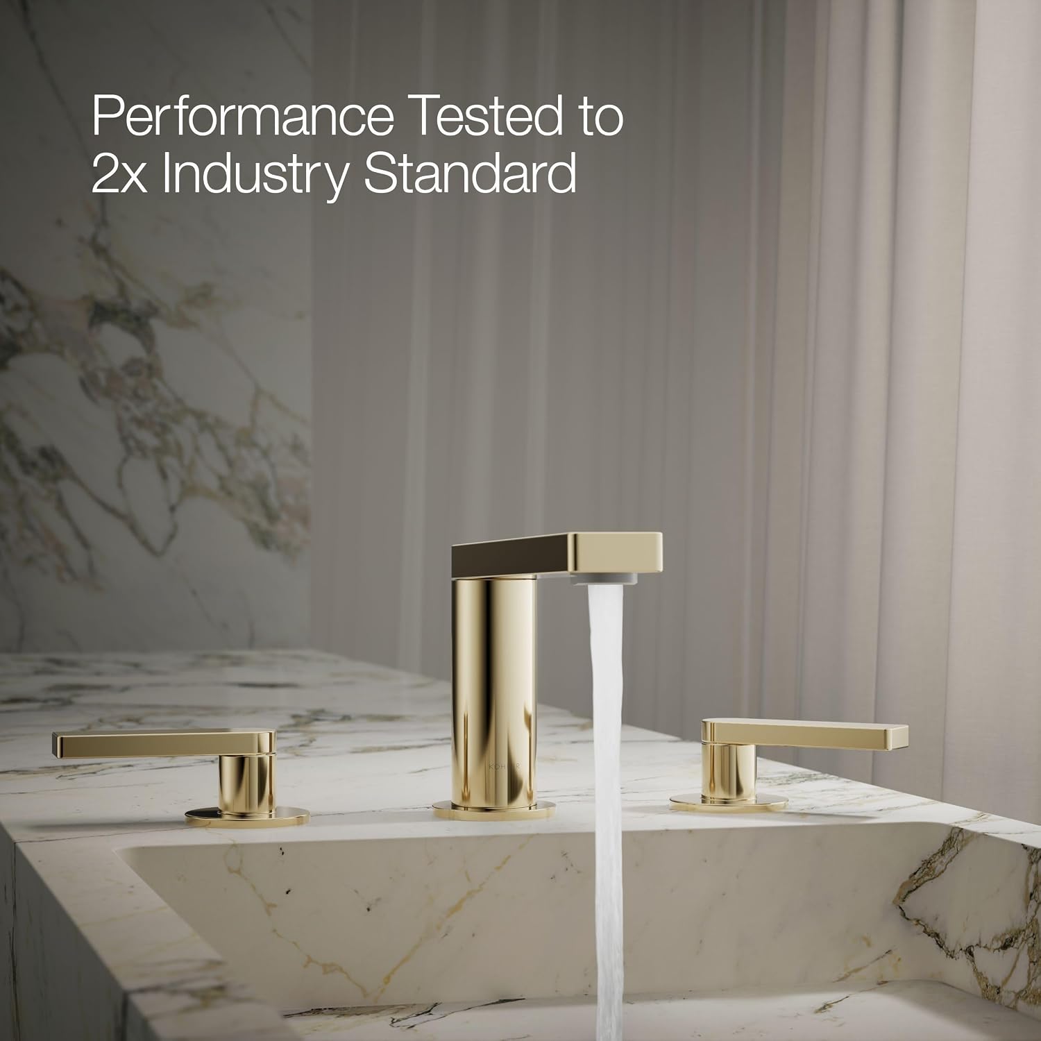 Kohler 73060-4-AF Composed® Widespread Bathroom Sink Faucet with Lever Handles, 1.2 gpm, Vibrant French Gold