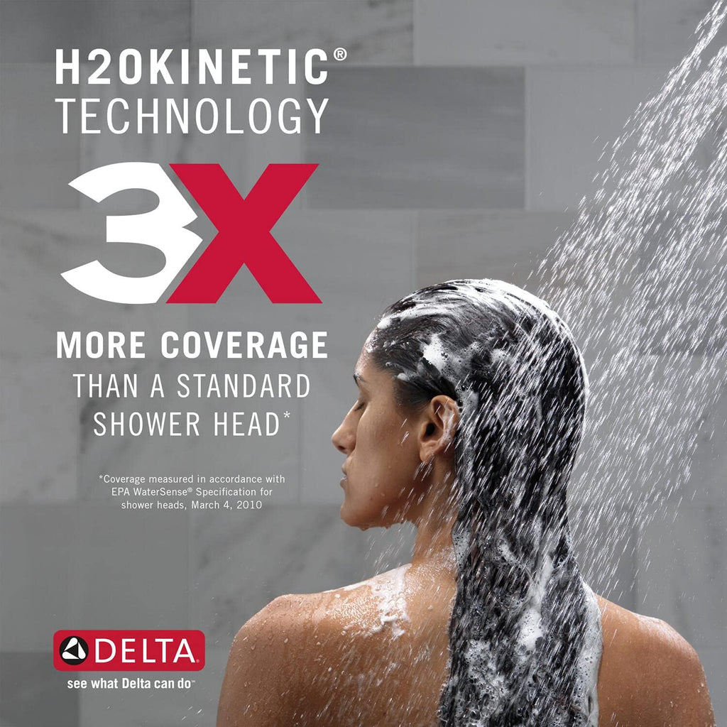 Delta Faucet HydroRain 5-Spray H2Okinetic Dual Shower Head with Handheld Spray, Gold Shower Head with Hose, Handheld Shower Heads, 2.5 GPM Flow Rate, Champagne Bronze 58680-CZ25