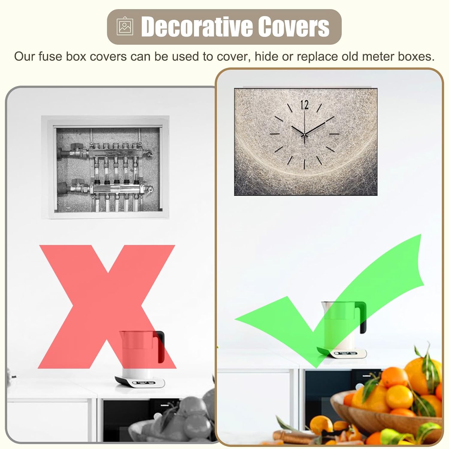 Veal Meter Box Cover for Breaker Panel - 30x40cm (12x16in) Indoor Electrical Panel Cover, Durable Fuse Box Plate Replacement, Blue (40x60cm/15.8x23.6in)