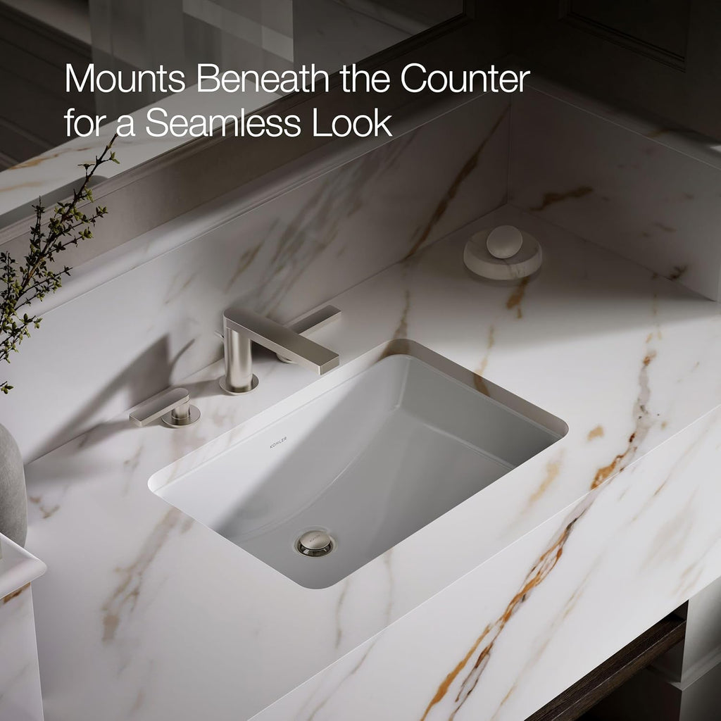 KOHLER K-2214-G-0 Ladena Undercounter Bathroom Sink, White One Size