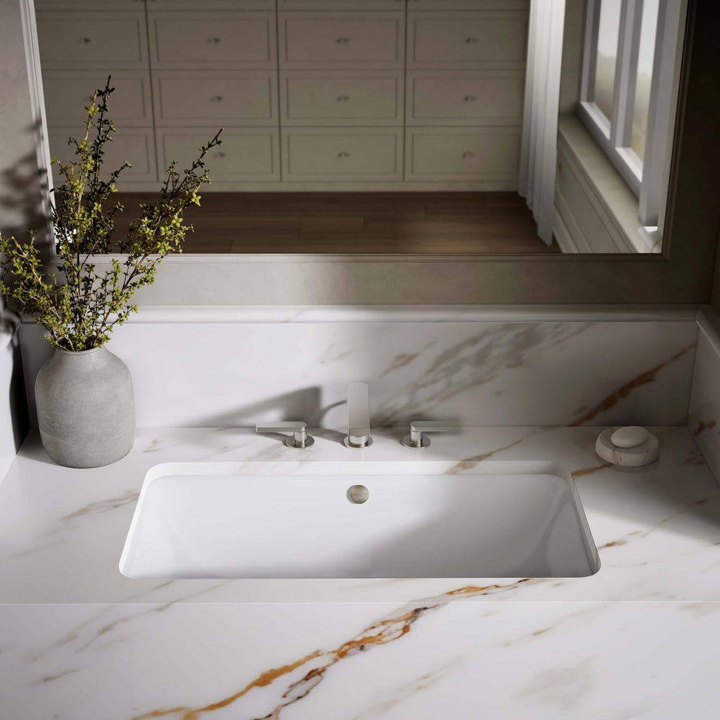 KOHLER K-20212-0 Bathroom Sinkiron Plains large Rectangular Basin., White