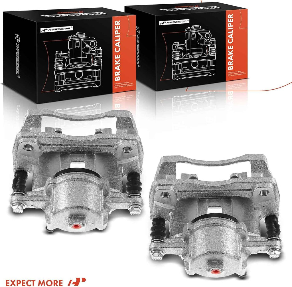 A-Premium Disc Brake Caliper Assembly with Bracket Compatible with Select Chrysler and Dodge Models - Neon 2003-2005, PT Cruiser 2003-2009, 2.4L - Front Driver and Passenger, 2-PC Set