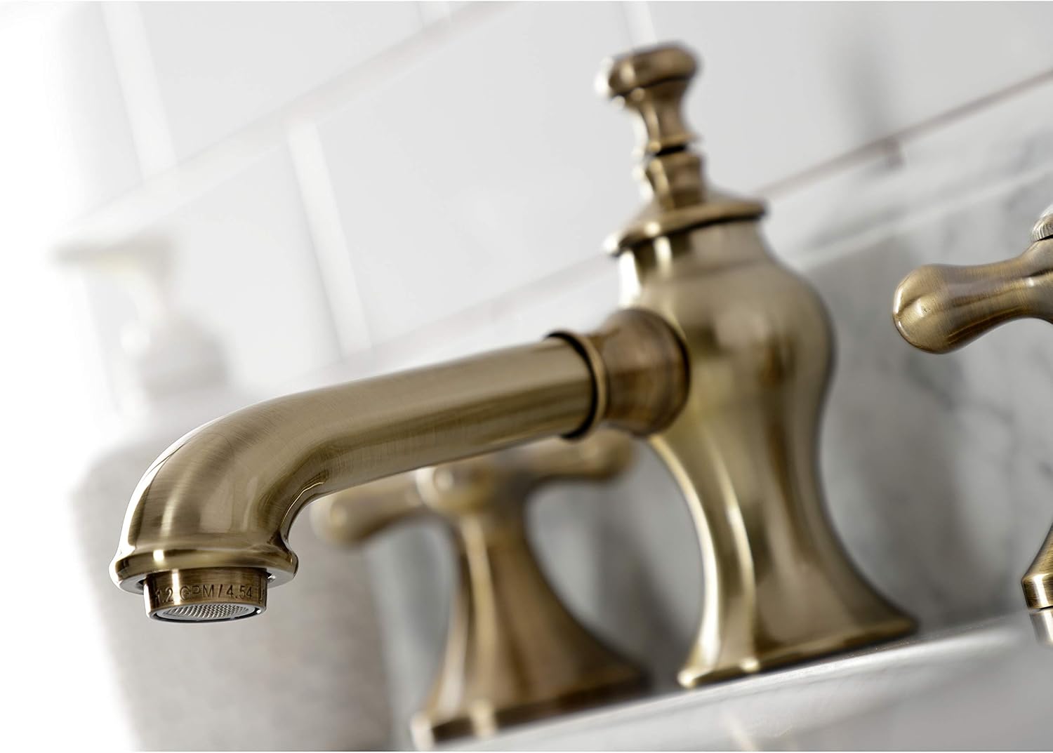 Kingston Brass KC7063AX Vintage Widespread Bathroom Faucet, Antique Brass, 8 x 5.63 x 3.06