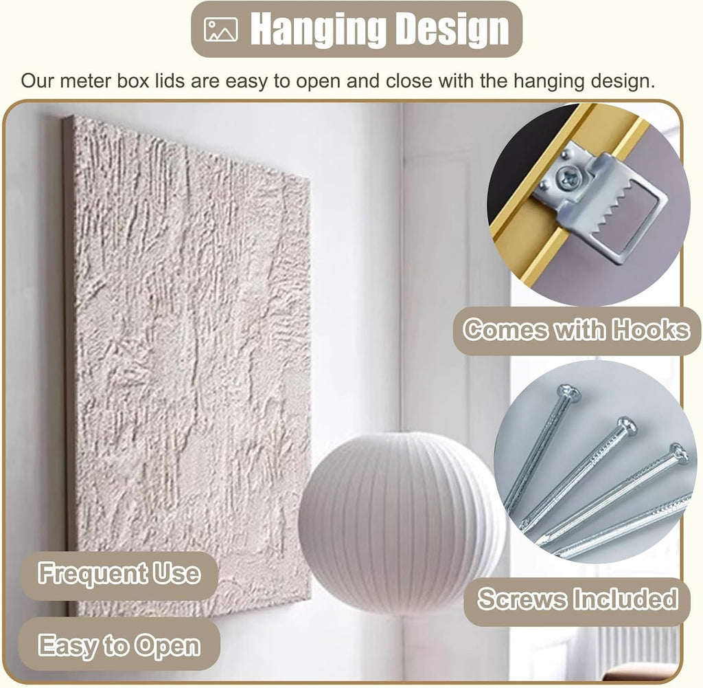 Decorative Breaker Box Cover Art Stone Texture, Outdoor Fuse Box Panel Covers for Wall/Replacement, Indoor Electricity Meter Box Plate for Kitchen(Deep Coffee,40x60cm(15 3/4x23 5/8in))