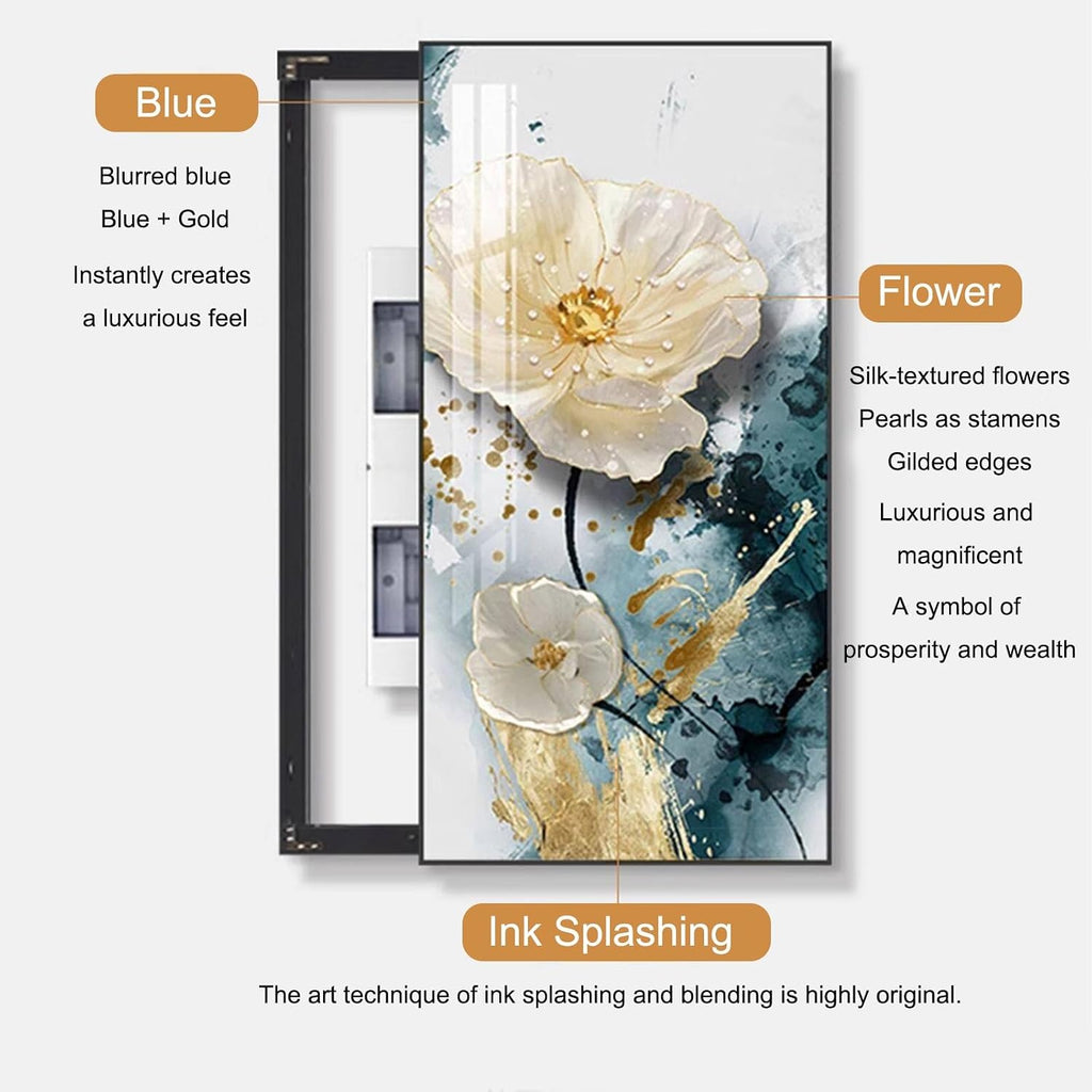 JHDXL Electric Meter Box Decorative Painting, Fuse Box Cover Cabinet, Crystal Porcelain Painting, Abstract Art Graphic Design, for Home Room Wall Decoration(Black6,140 * 70cm/55.12 * 27.6in)