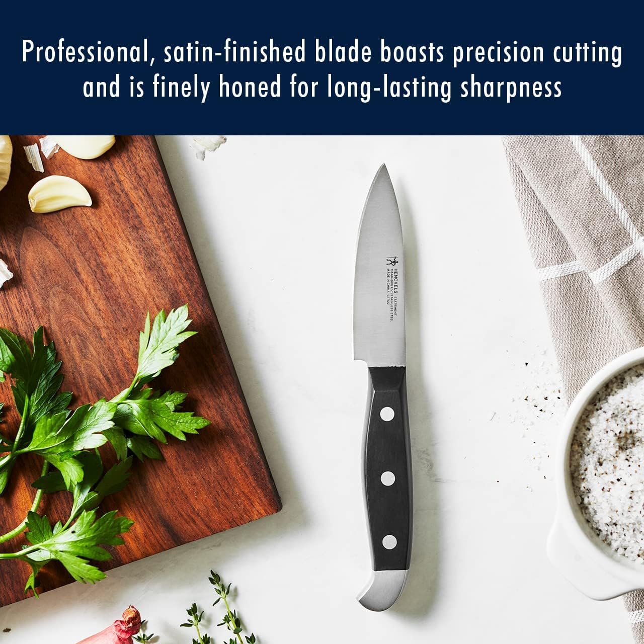 HENCKELS Statement Premium Quality 15-Piece Knife Block Set, Natural, Razor-Sharp, German Engineered Informed by 100+ Years of Mastery, Lightweight and Strong, Dishwasher Safe