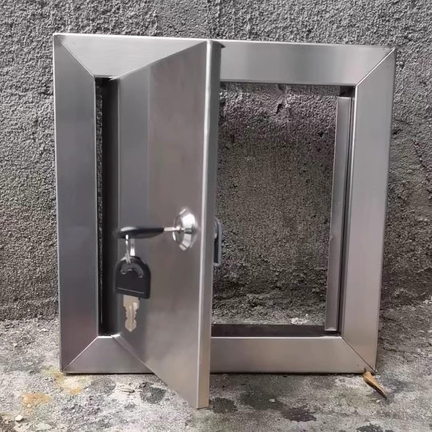 Kunovo Small Stainless Steel Access Panel, Lockable Inspection Cover with Keys, Electrical and Plumbing Service Shaft Door, Wall Inspection Hatch(14x14in/35x35cm)