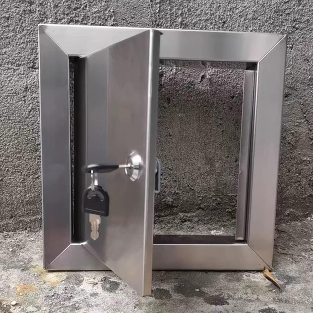 Kunovo Small Stainless Steel Access Panel, Lockable Inspection Cover with Keys, Electrical and Plumbing Service Shaft Door, Wall Inspection Hatch(16x16in/40x40cm)