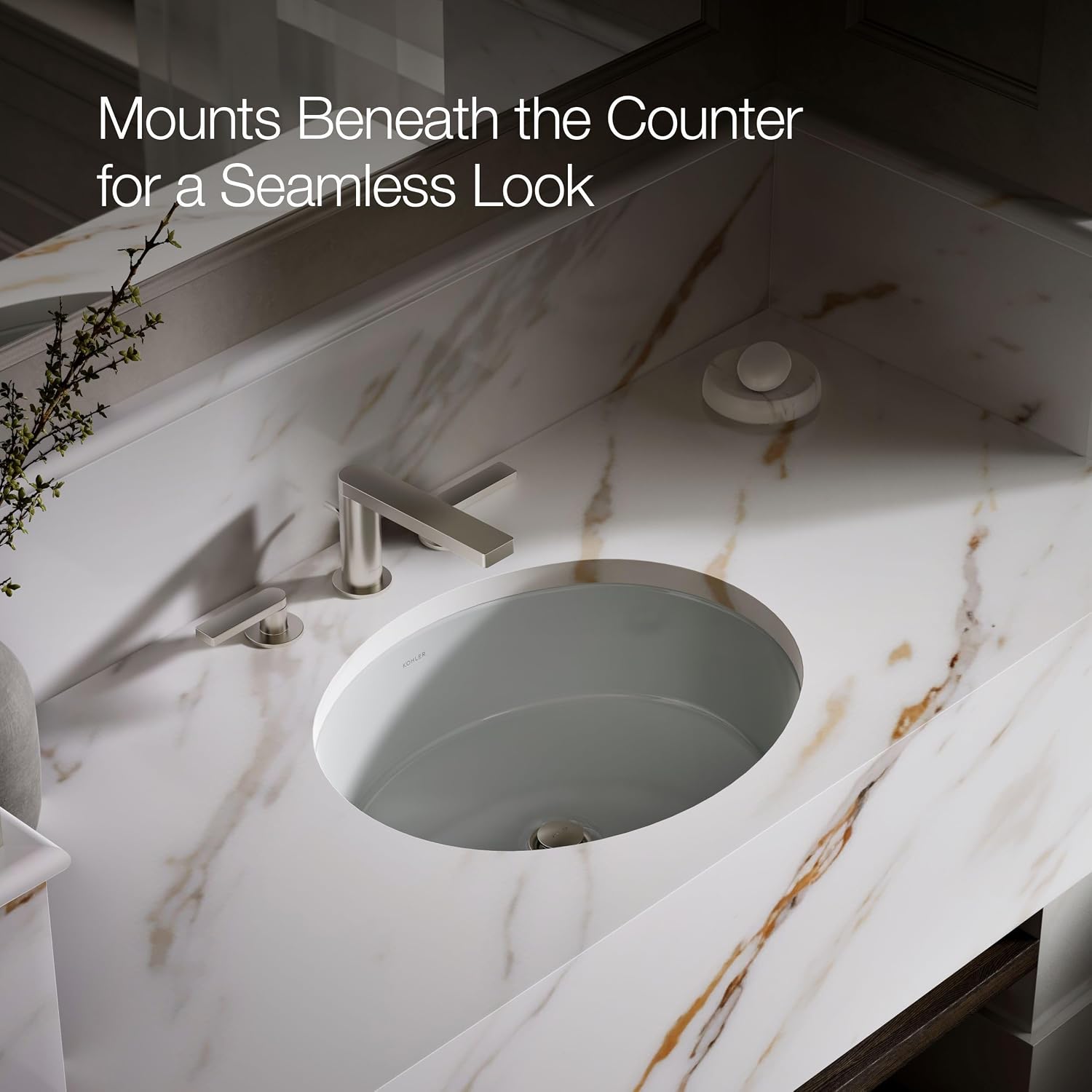Kohler K-2881-95 1-Bowl Undermount Bathroom Sink w/Overflow Ice Grey