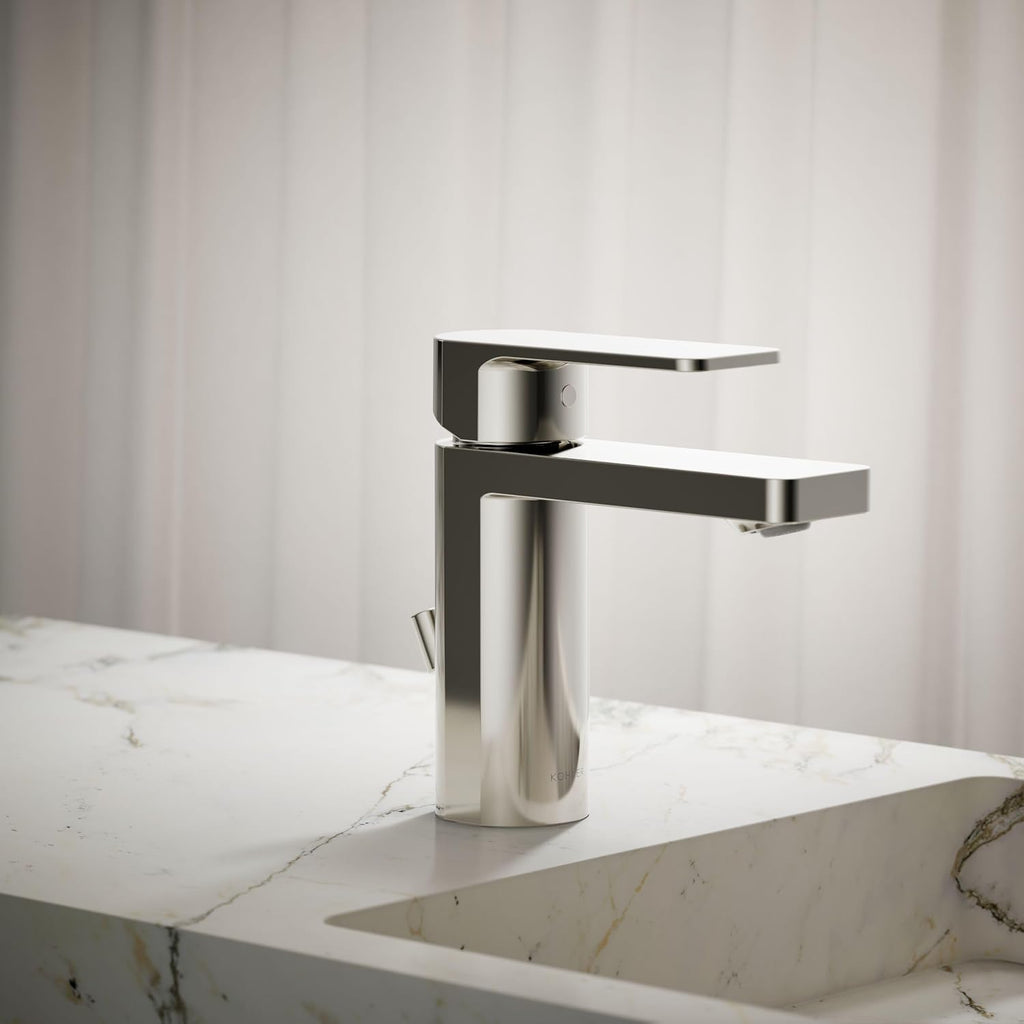 Kohler 23472-4-SN Parallel® Single-Handle Bathroom Sink Faucet, 1.2 gpm, Vibrant Polished Nickel