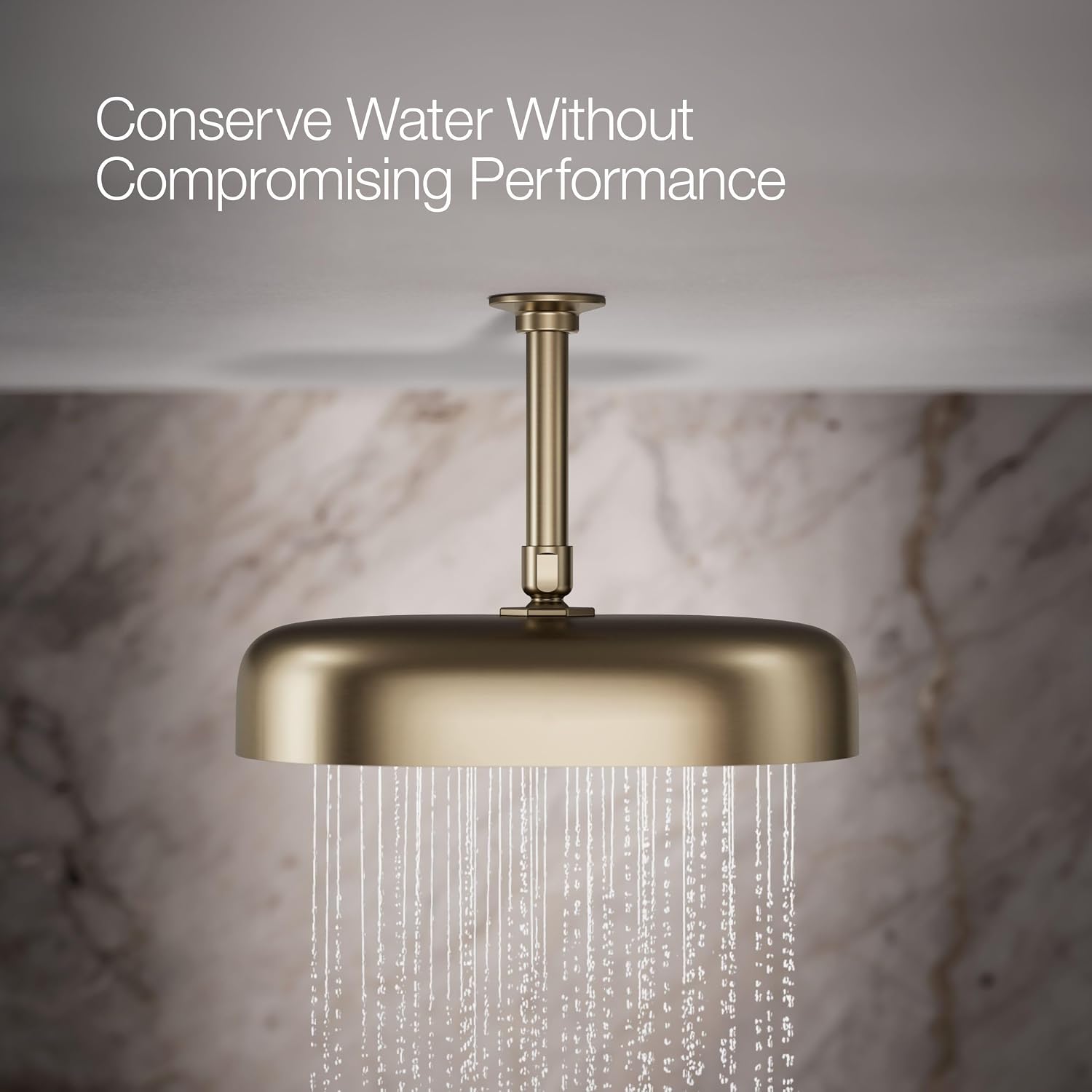 Kohler 26293-BV Statement® Oblong 12' single-function rainhead, 2.5 gpm, Vibrant Brushed Bronze