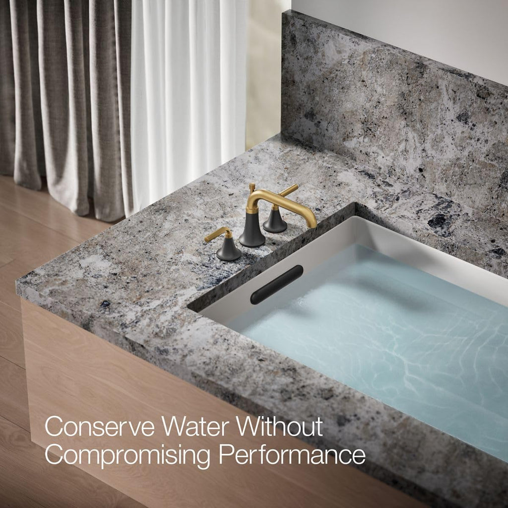 Kohler T26440-4-BMB Tone™ Deck-Mount Bath Faucet Trim with Diverter, Matte Black with Brushed Moderne Brass