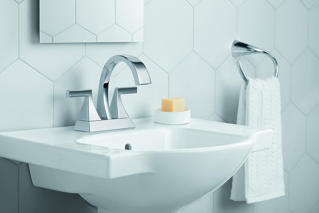 Kohler 5266-4-0 Veer 24' pedestal bathroom sink with 4' centerset faucet holes