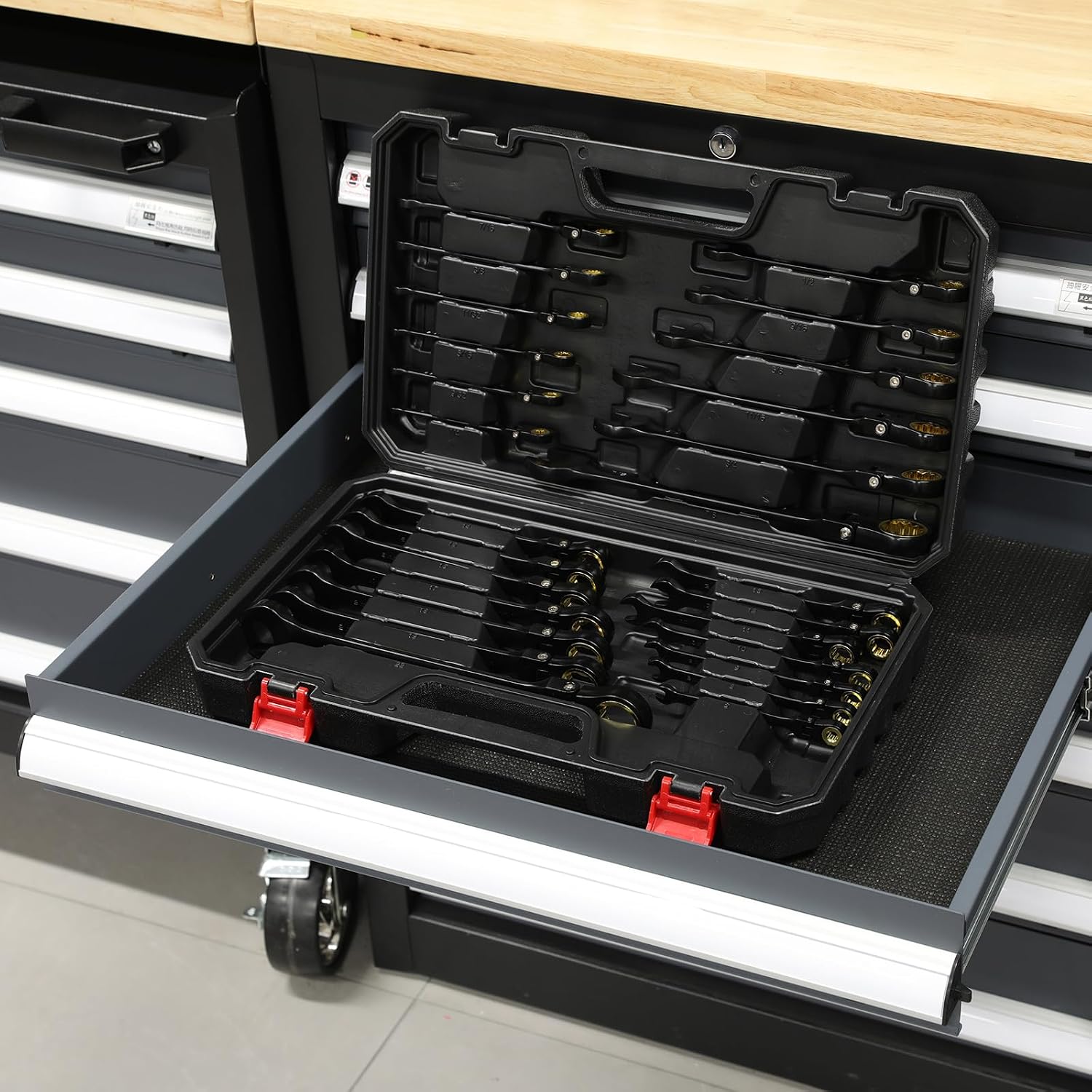 EMENTOL 26 Pieces Flex-Head Ratcheting Wrench Set, Heavy-Duty Combination Wrenches, Metric 6-22mm & SAE 1/4-7/8', 72 Teeth, CR-V Steel, with Organizer Box